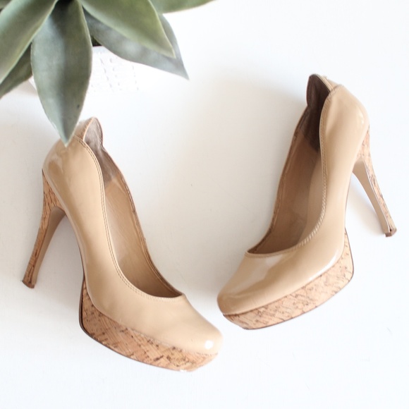 Guess Shoes - Guess Nude Faux Patent Leather High Heels